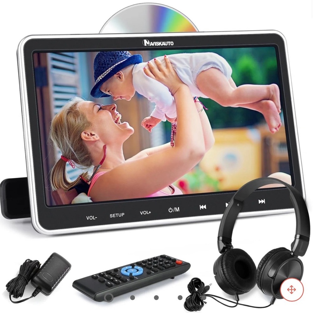 10.1'' Auto DVD Player Set,  Headrest and Headphone HDMI IN, Region Free USB SD